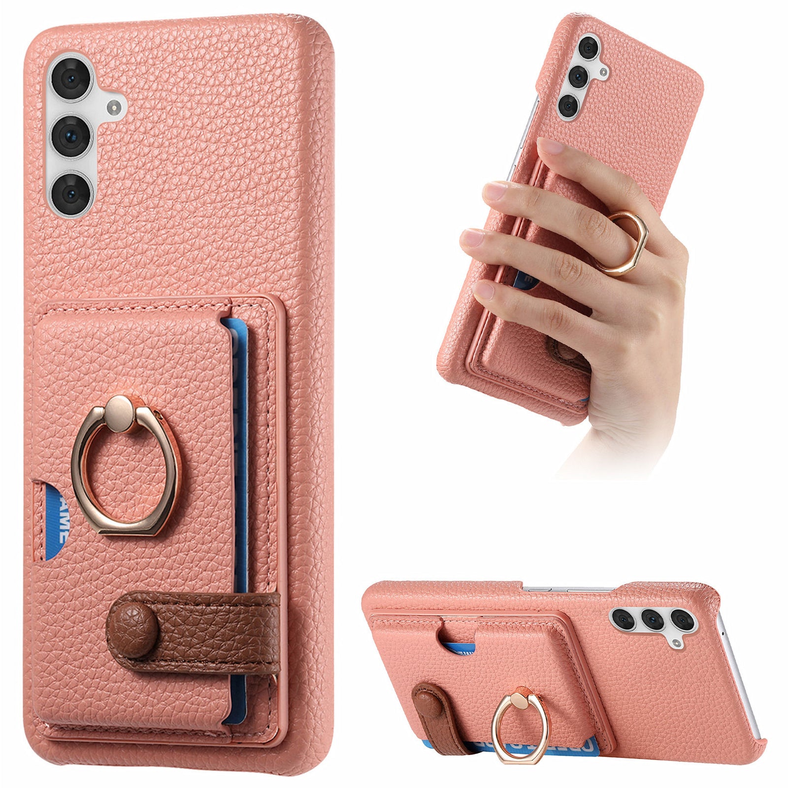 Y2 For Samsung Galaxy A54 5G Case Ring Kickstand Leather+PC+TPU Phone Cover with Card Holder Y2 For Samsung Galaxy A54 5G Case Ring Kickstand Leather+PC+TPU Phone Cover with Card Holder